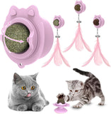 Catnip Ball for Cats Wall Smooth Tile Cat Toys Pet Clever Pink 