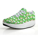 Chihuahua Dog Print Flat Platform Creepers Shoes Dog Design Footwear Pet Clever 4 5 