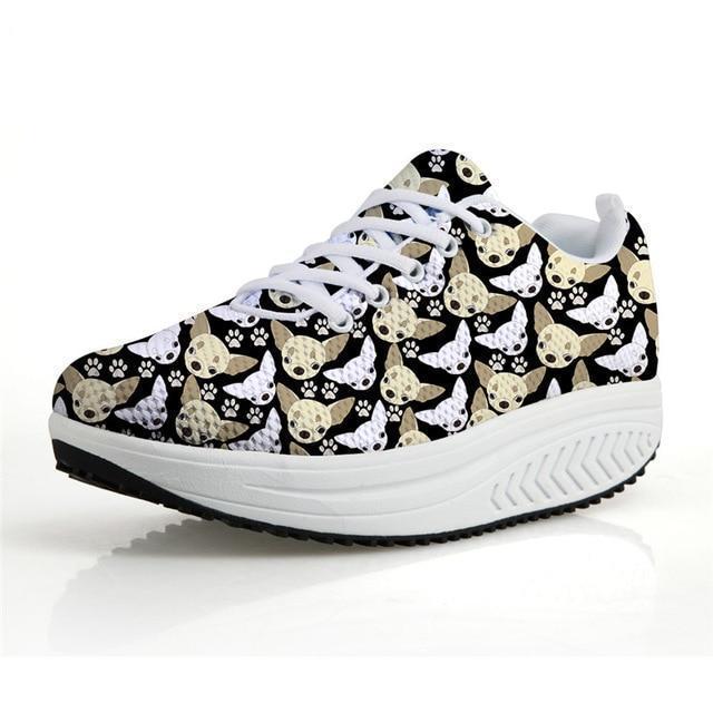 Chihuahua Dog Print Flat Platform Creepers Shoes Dog Design Footwear Pet Clever 1 5 