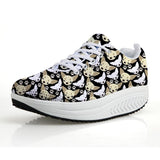 Chihuahua Dog Print Flat Platform Creepers Shoes Dog Design Footwear Pet Clever 