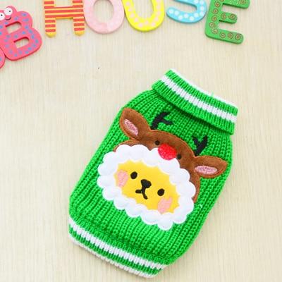 Christmas Inspired Design Pet Sweater Cat Clothing Pet Clever Green XS 