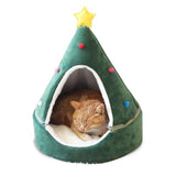 Christmas Tree Shape Pet House Cat Bes & Mats Pet Clever S Star Green 