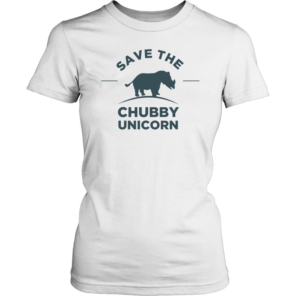 Chubby Unicorn Shirt Design T-shirt teelaunch District Womens Shirt White XS
