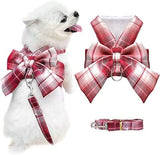 Classic Plaid Harness and Leash with D-Ring Soft Mesh Harness Set Dog Harness Pet Clever 