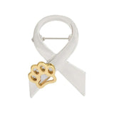 Classic Ribbon with Paw Brooches Cat Design Accessories Pet Clever Silver 