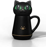 Coffee Mug with Cute Soft Silicone Cat Lid Cat Design Accessories Pet Clever 