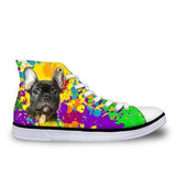 Color Splash High Top Women 3D Dog Print Shoes Dog Design Footwear Pet Clever 3 5 