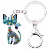 Colorful Cat Keychain Cat Design Accessories Pet Clever 