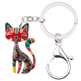 Colorful Cat Keychain Cat Design Accessories Pet Clever Multicolor 