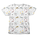 Colorful "Meow Kitty Pattern Design" T-shirt All Over Print teelaunch Meow Kitty S 