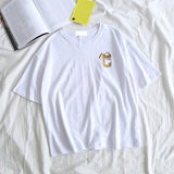Cool Cat Print T-shirt Cat Design T-Shirts Pet Clever WHITE 