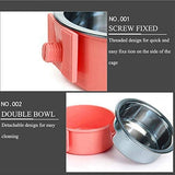 Crate Bowl Removable Plastic Stainless Steel Pet Cage Coop Cup with Bolt Holder Hamster Pet Clever 