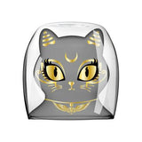 Creative 3D Cat Shaped Glass Home Decor Cats Pet Clever Gray 