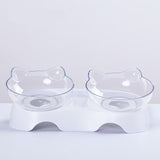 Creative Anti-skid Double Bowls Pet Feeder Cat Bowls & Fountains Pet Clever double bowl 