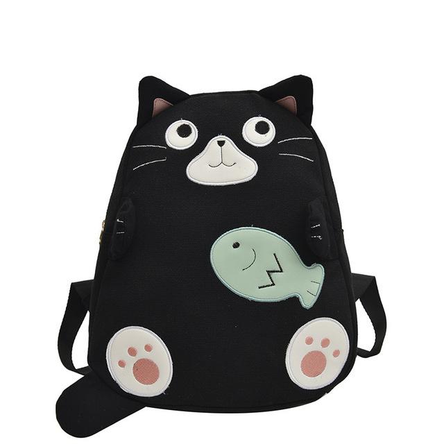 Cartoon Cat Canvas Backpack