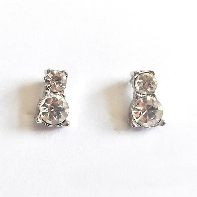 Crystal Stone Cat Stud Earrings Cat Design Accessories Pet Clever 1 