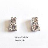 Crystal Stone Cat Stud Earrings Cat Design Accessories Pet Clever 