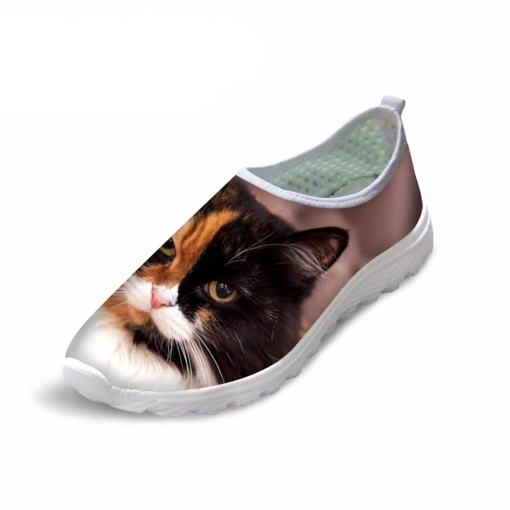 Cute 3D Grumpy Cat Print Air Mesh Shoes﻿ Cat Design Footwear Pet Clever US 5 - EU35 -UK3 
