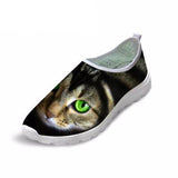 Cute 3D Hunter Cat Print Air Mesh Shoes﻿ Cat Design Footwear Pet Clever 