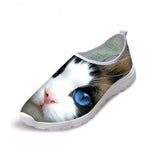 Cute 3D Mysterious Cat Print Air Mesh Shoes Cat Design Footwear Pet Clever 