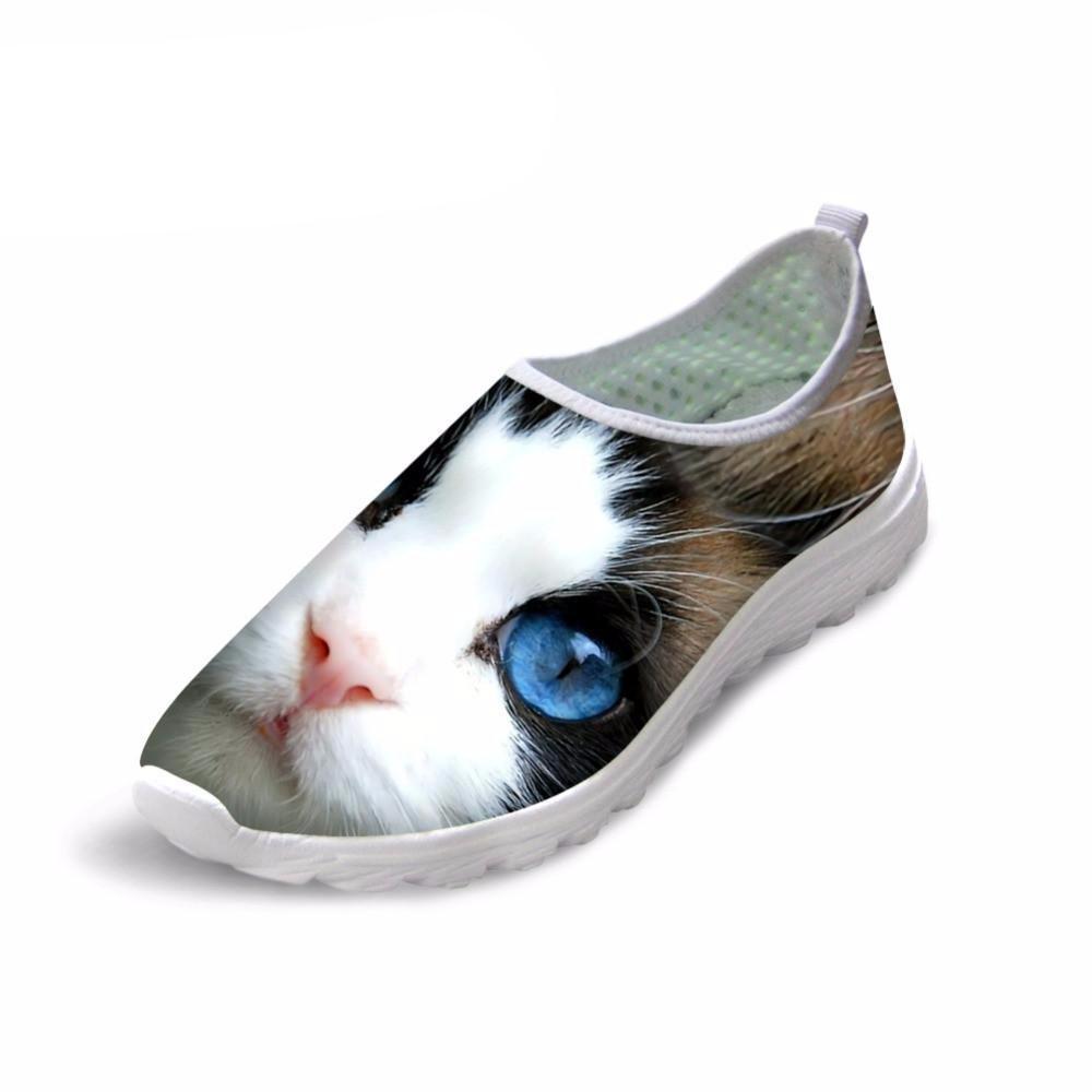 Cute 3D Mysterious Cat Print Air Mesh Shoes Cat Design Footwear Pet Clever US 5 - EU35 -UK3 