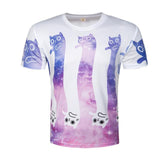 Cute All-Over Cat Print Tees Cat Design T-Shirts Pet Clever Pink S 