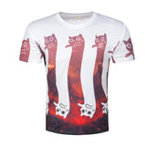 Cute All-Over Cat Print Tees Cat Design T-Shirts Pet Clever Red S 