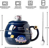 Cute Astronaut Cat Mug With Lid and Spoon Cat Design Accessories Pet Clever 