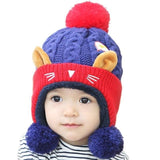 Cute Baby Winter Hat Warm Beanie Cap Cat Design Accessories Pet Clever Blue 