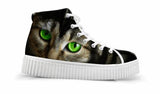 Cute Bright Eyes Cat Printing Thick Bottom Flats Casual Shoes Cat Design Footwear Pet Clever US 5 - EU35 -UK3 