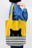 Cute Canvas Tote Bag Cat Design Bags Pet Clever 