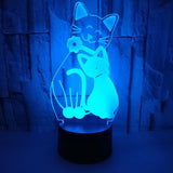 Cute Cat 3D LED Night Light Cat Design Accessories Pet Clever 