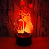 Cute Cat 3D LED Night Light Cat Design Accessories Pet Clever 