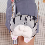 Cute Cat Butt Tail Crossbody Handbag Cat Design Bags Pet Clever Stripes Butt 