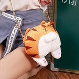 Cute Cat Butt Tail Crossbody Handbag Cat Design Bags Pet Clever Orange Butt 