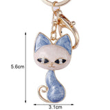 Cute cat crystal rhinestone keyrings Cat Design Accessories Pet Clever 