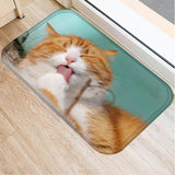 Cute Cat Design Non-slip Floor Mat Cat Design Accessories Pet Clever F 