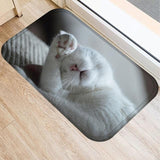 Cute Cat Design Non-slip Floor Mat Cat Design Accessories Pet Clever J 