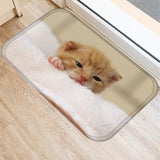 Cute Cat Design Non-slip Floor Mat Cat Design Accessories Pet Clever E 