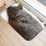 Cute Cat Design Non-slip Floor Mat Cat Design Accessories Pet Clever K 