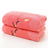 Cute Cat Design Quick-Dry Microfiber Towel Cat Design Accessories Pet Clever Pink 