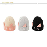 Cute Cat Ear and Whiskers Design Winter Knitted Beanies Cat Design Accessories Pet Clever 