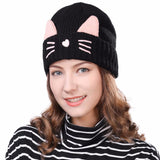 Cute Cat Ear and Whiskers Design Winter Knitted Beanies Cat Design Accessories Pet Clever 