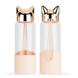 Cute Cat Ear Glass Bottle With Rope Cat Design Mugs Pet Clever A 