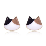 Cute Cat Earrings Cat Design Accessories Pet Clever WHITE BROWN 