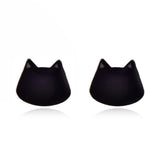 Cute Cat Earrings Cat Design Accessories Pet Clever BLACK 