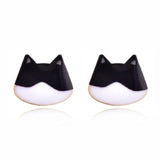 Cute Cat Earrings Cat Design Accessories Pet Clever BLACK WHITE 