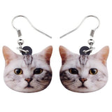 Cute Cat Face Drop Earrings Cat Design Accessories Pet Clever 