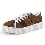 Cute Cat Lace-up Creepers Shoes Cat Design Footwear Pet Clever I 