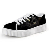 Cute Cat Lace-up Creepers Shoes Cat Design Footwear Pet Clever H 